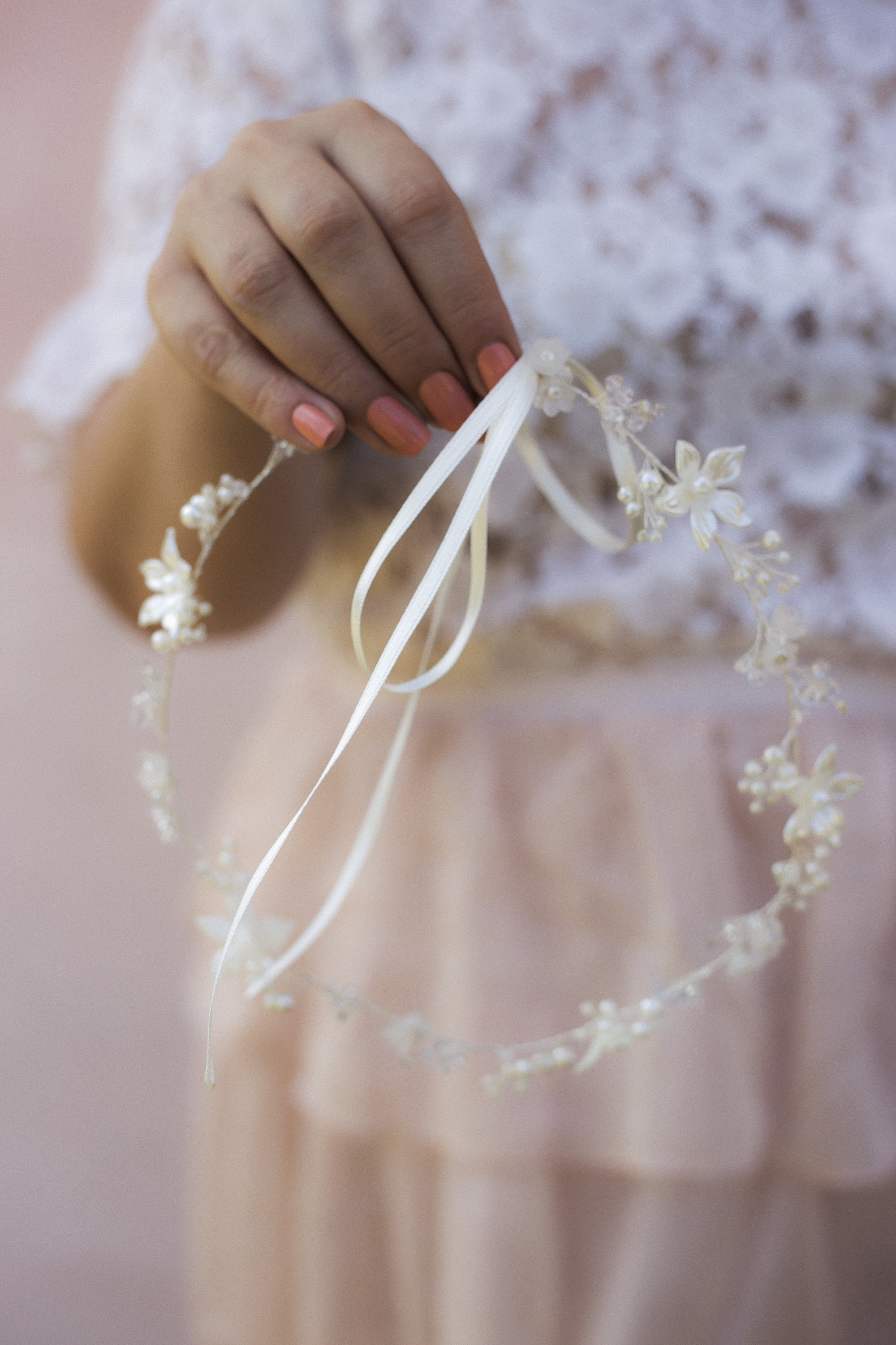 bridal floral headpiece