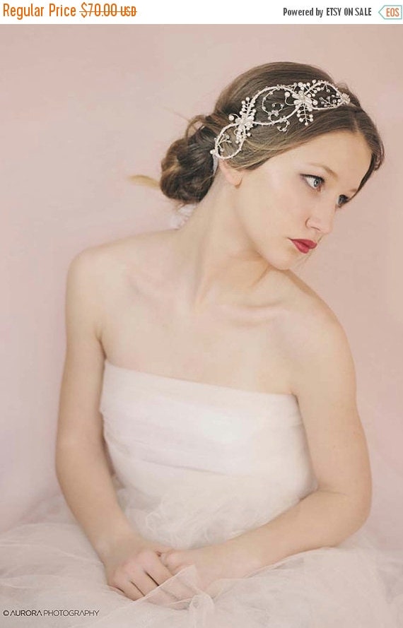 beaded wedding headpiece