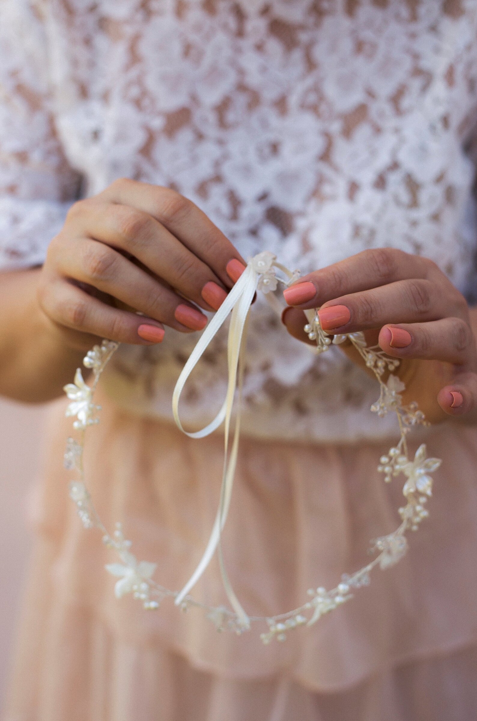 bridal floral headpiece