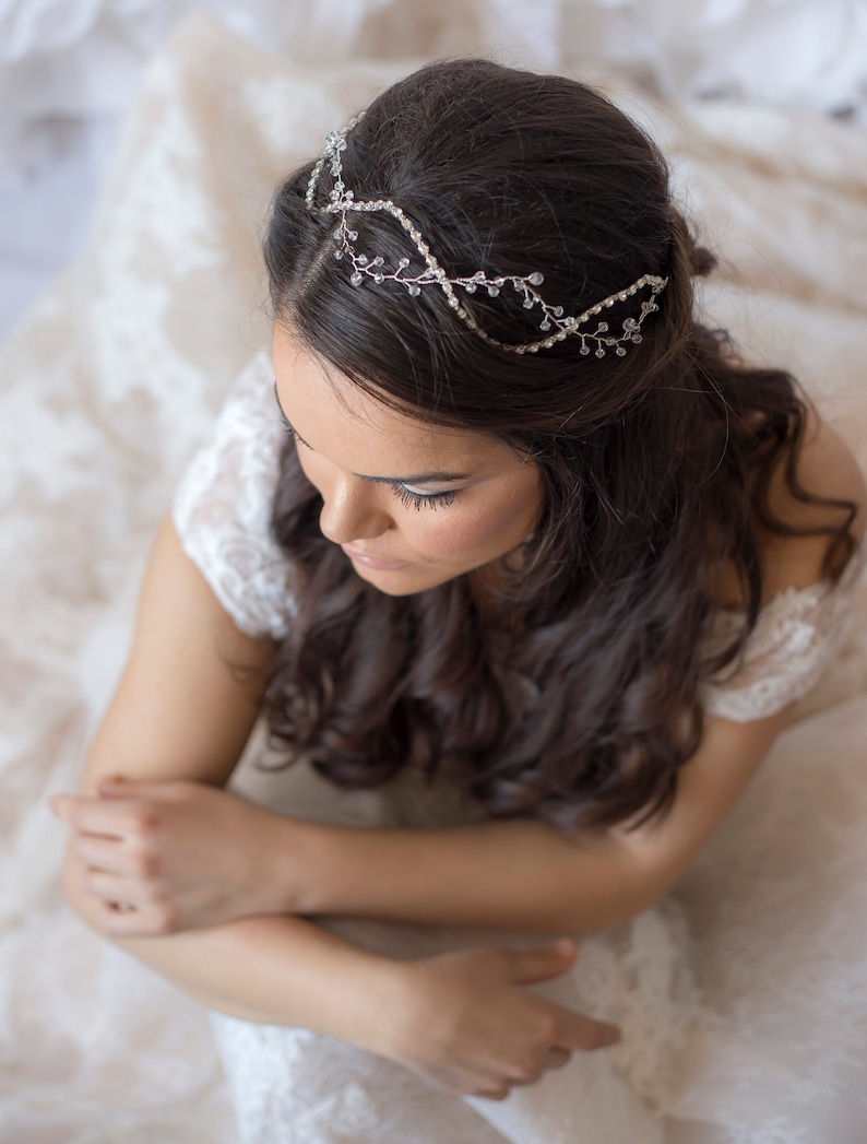 Wedding Crystal Headband,Bridal Crystal Crown,Wedding Crystal Tiara,Wedding Hair Crown,Crystal Hair Vine,Wedding Crown Vine,Bridal Hair Halo