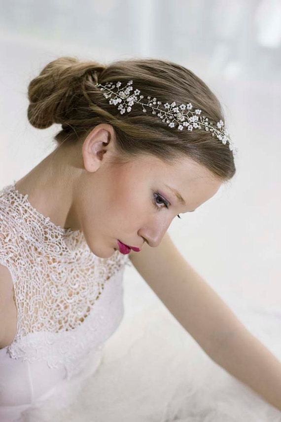 Bridesmaid hair accessoriesGold Bridesmaid headbandCrystals