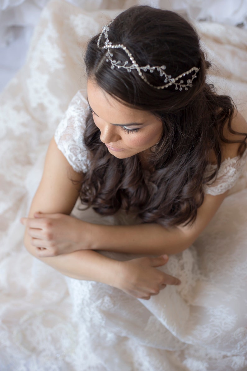 Wedding Crystal Headband,Bridal Crystal Crown,Wedding Crystal Tiara,Wedding Hair Crown,Crystal Hair Vine,Wedding Crown Vine,Bridal Hair Halo