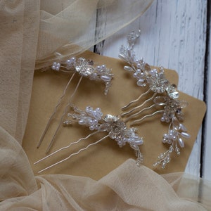 Branch Hair Pins Bridal Hair pins crystal hair pins wedding hair pins wedding headpiece branch hair pins bridal headpiece image 3