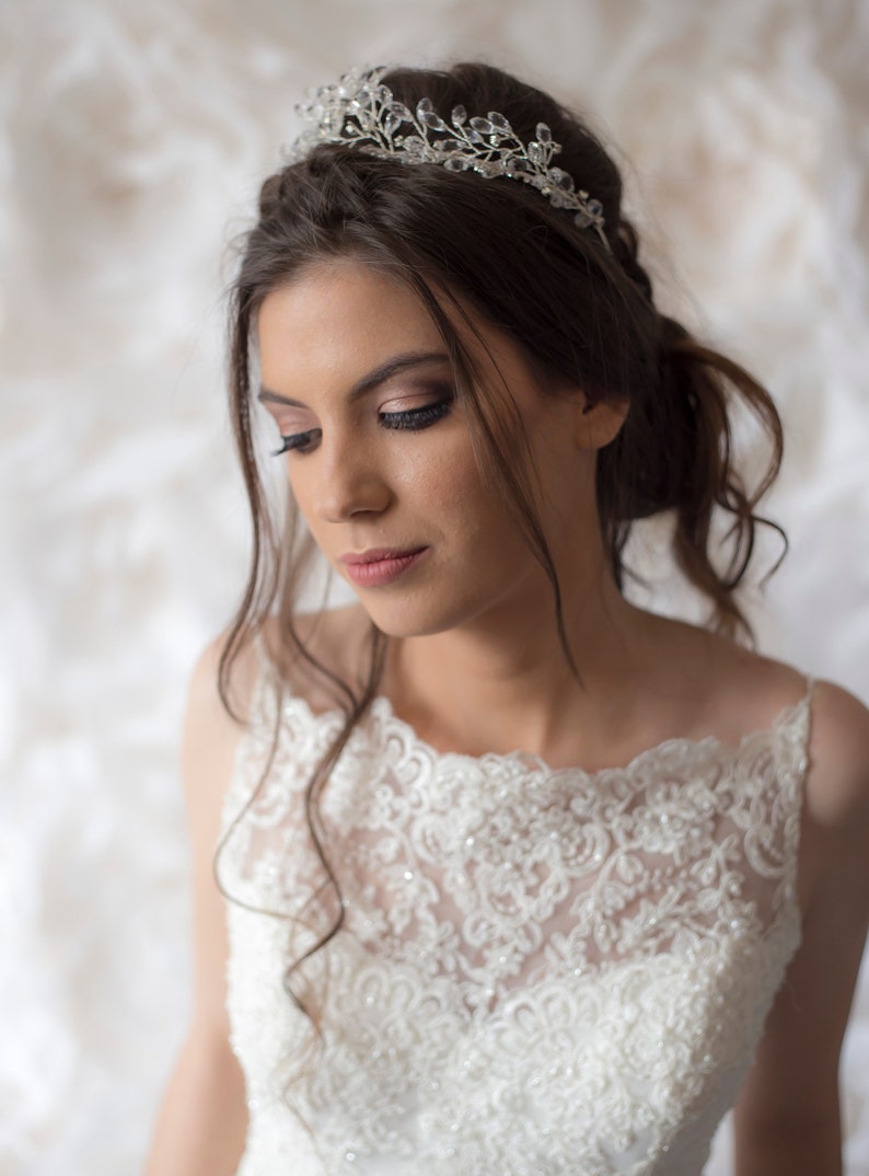 Bridal Tiara Wedding Tiara Bridal Hairpiece Rhinestone Tiara Etsy