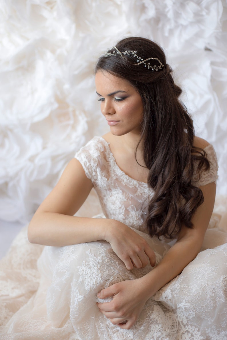 Wedding Crystal Headband,Bridal Crystal Crown,Wedding Crystal Tiara,Wedding Hair Crown,Crystal Hair Vine,Wedding Crown Vine,Bridal Hair Halo