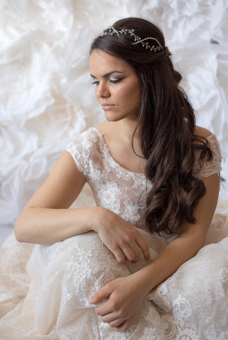 Wedding Crystal Headband,Bridal Crystal Crown,Wedding Crystal Tiara,Wedding Hair Crown,Crystal Hair Vine,Wedding Crown Vine,Bridal Hair Halo