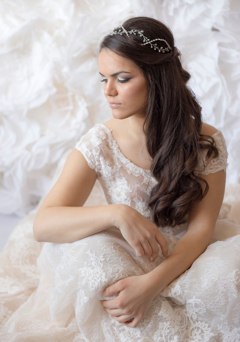 Wedding Crystal Headband,Bridal Crystal Crown,Wedding Crystal Tiara,Wedding Hair Crown,Crystal Hair Vine,Wedding Crown Vine,Bridal Hair Halo