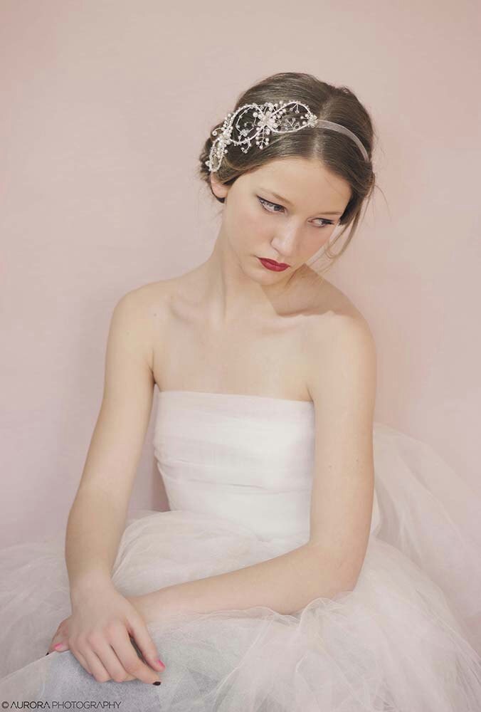 beaded wedding headpiece