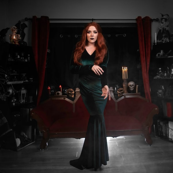 Velvet Morticia Dress