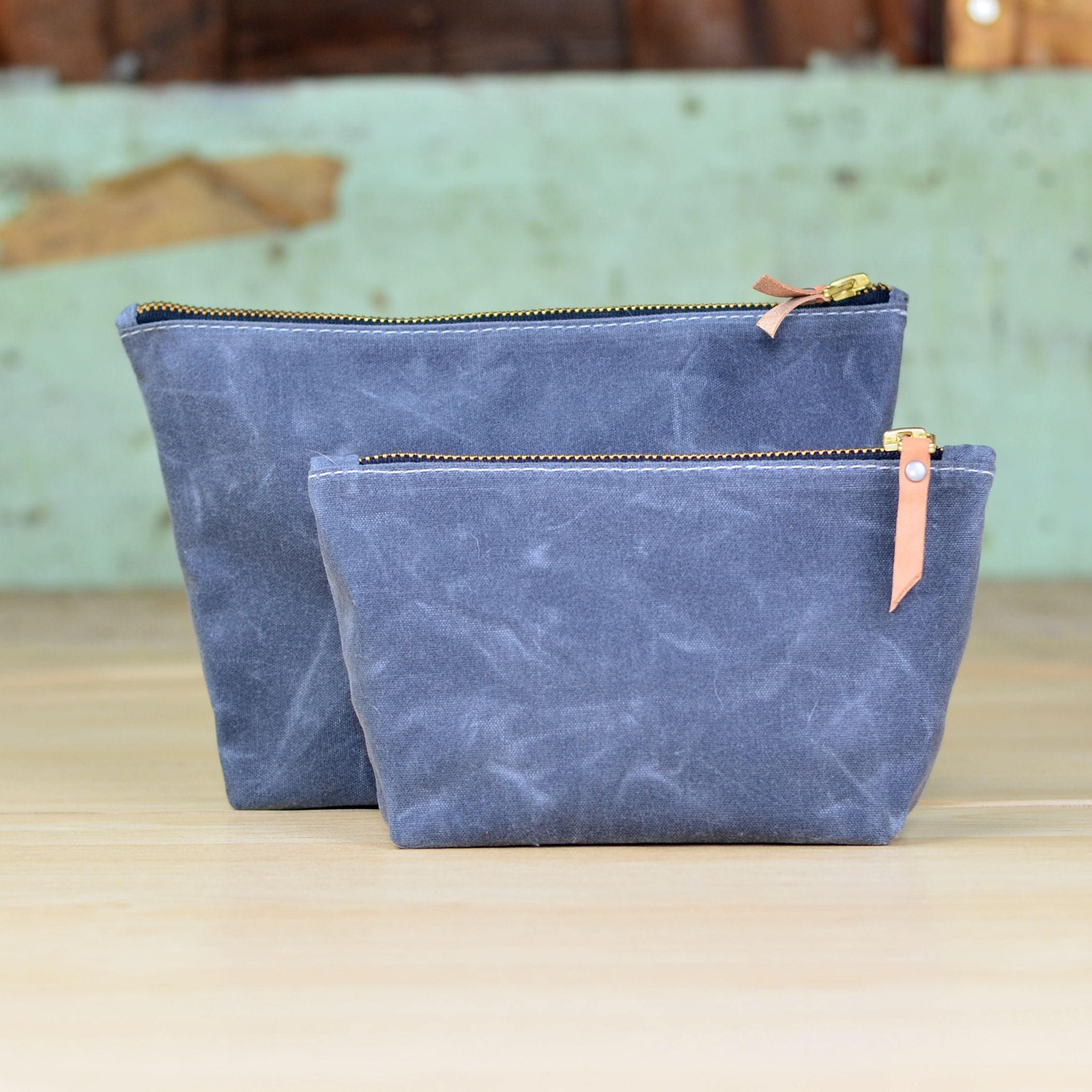 Download Waxed Canvas Cosmetic Pouch Makeup Bag Waxed Canvas Zipper ...
