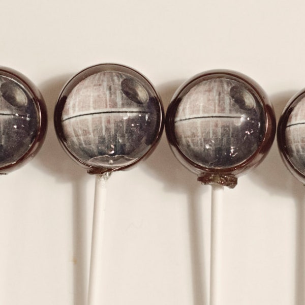 6 Death Star Lollipops  is 1.5 inches.