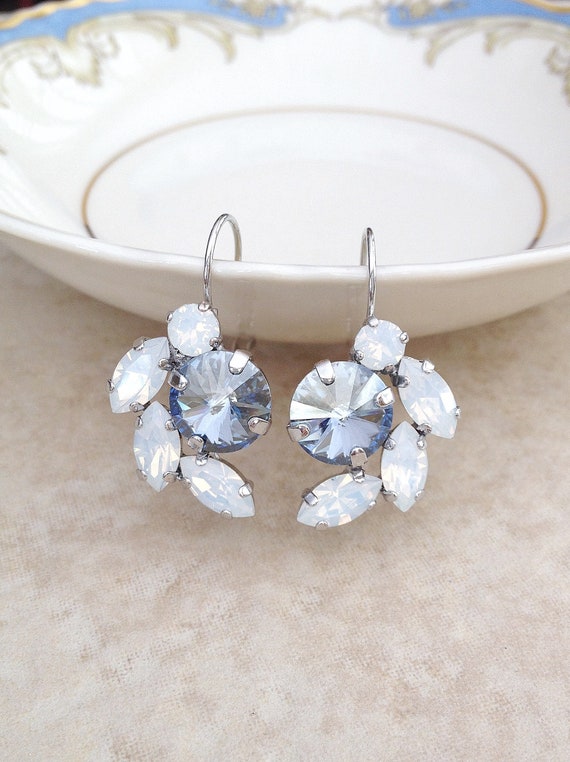 Dusty blue hotsell earrings bridesmaid
