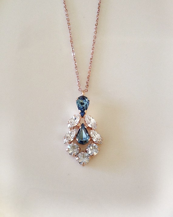 Dusty blue necklace clearance