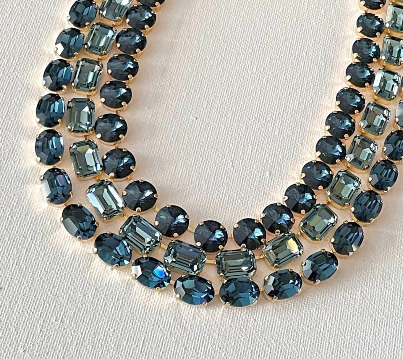 Swarovski Blue Crystal Choker - Etsy