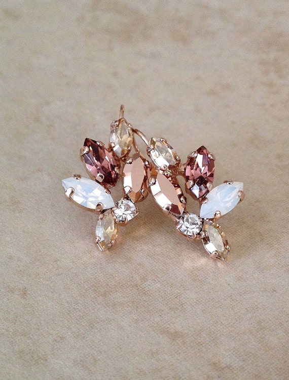Rose gold rhinestone clearance earrings
