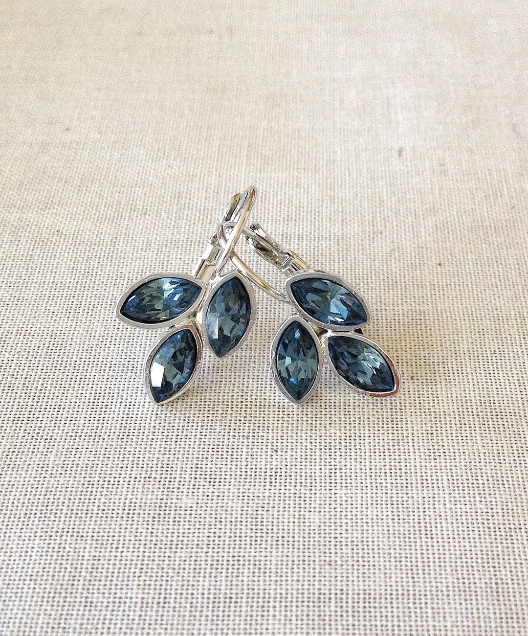 Blue Leaf Earrings