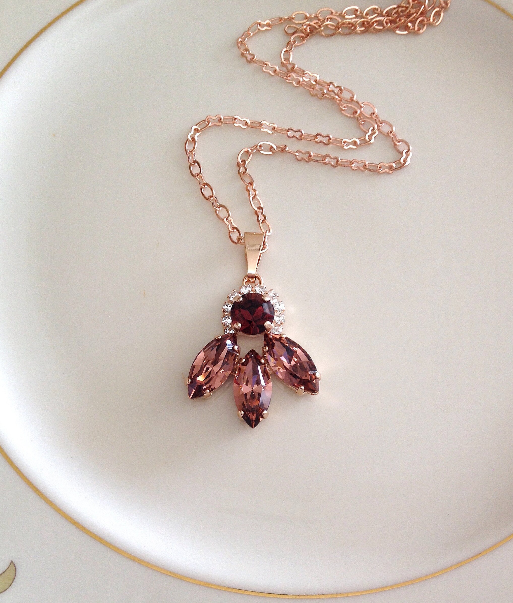 burgundy wedding necklace