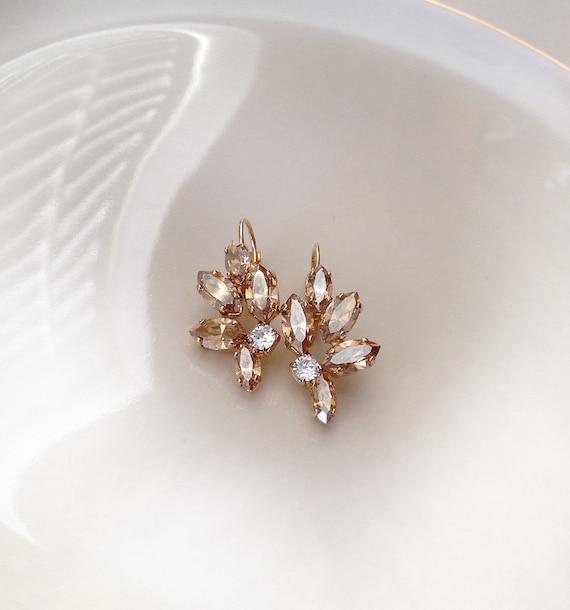 Champagne crystal hotsell earrings