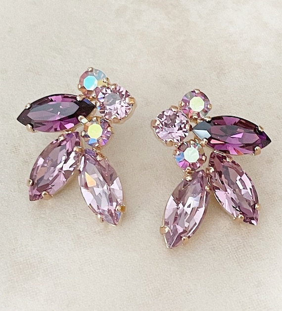 Purple 2024 wedding earrings