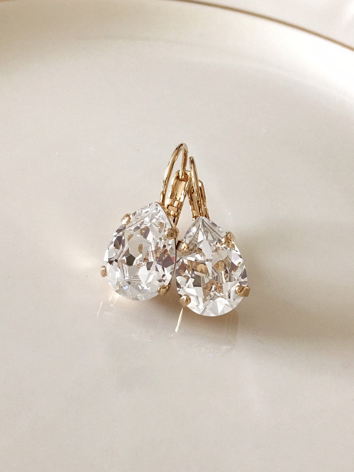 Lara Swarovski Diamond Drop Earrings NEW Lara Roes Sterling Silver