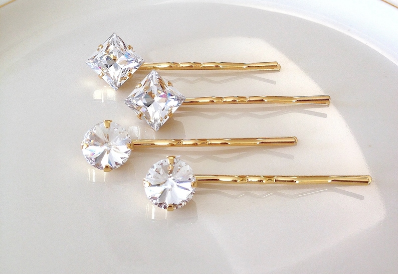 Crystal Hair Pins Rhinestone Set Pair Hair Accessory Etsy