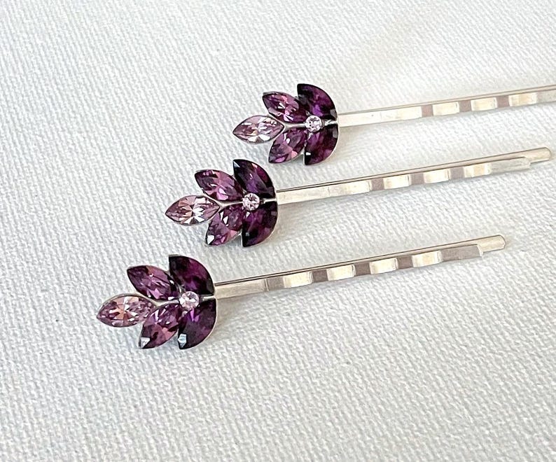 Purple crystal hair accessories -  