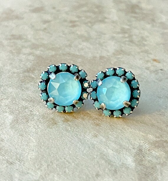Turquoise cheap rhinestone earrings