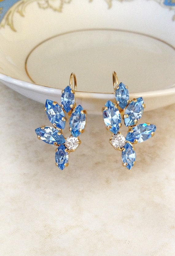 Sky blue earrings for wedding deals