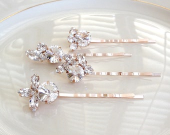 Sparkling crystal hair pins, set of 4, bridal, veil pins, bridesmaid gift, set of hair pins, bridal gift, hair accessories