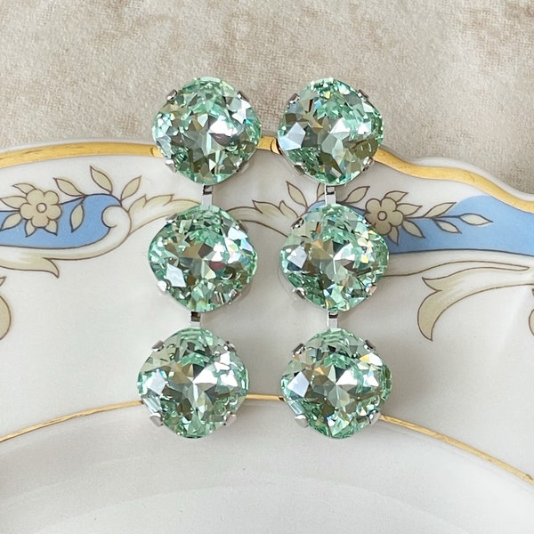 Mint Green Earrings Etsy