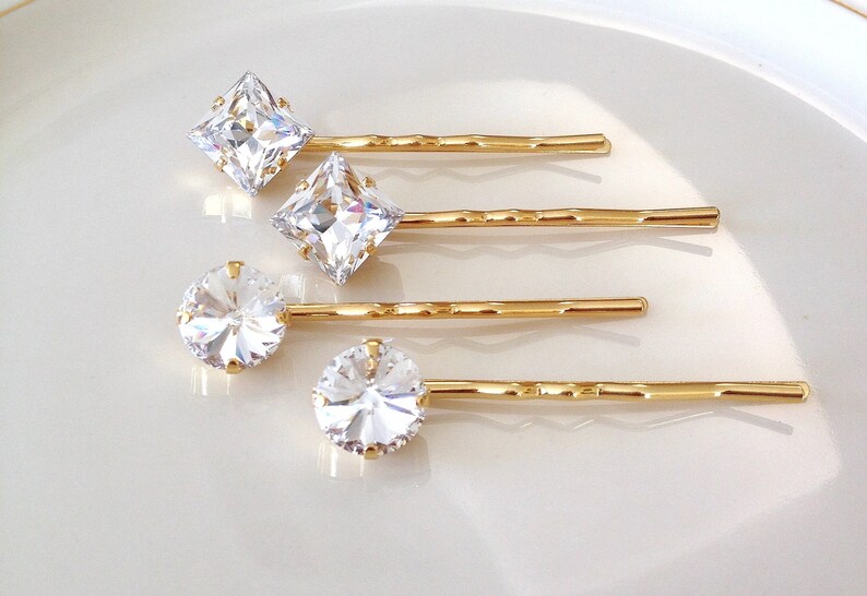 Crystal Hair Pins Rhinestone Set Pair Hair Accessory Etsy