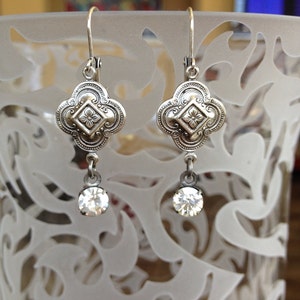 Sterling silver quatrefoil earrings clearance