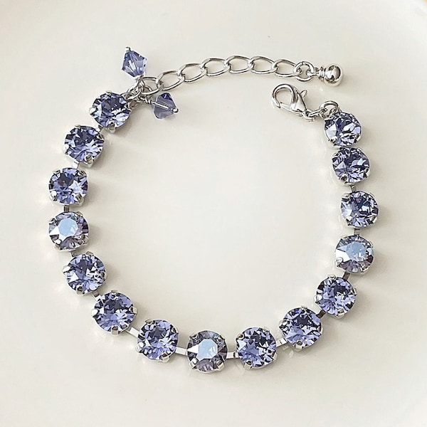 Tanzanite Purple bracelet, Swarovski crystal, wedding bracelet, bridesmaid bracelet, bridal, purple wedding jewelry