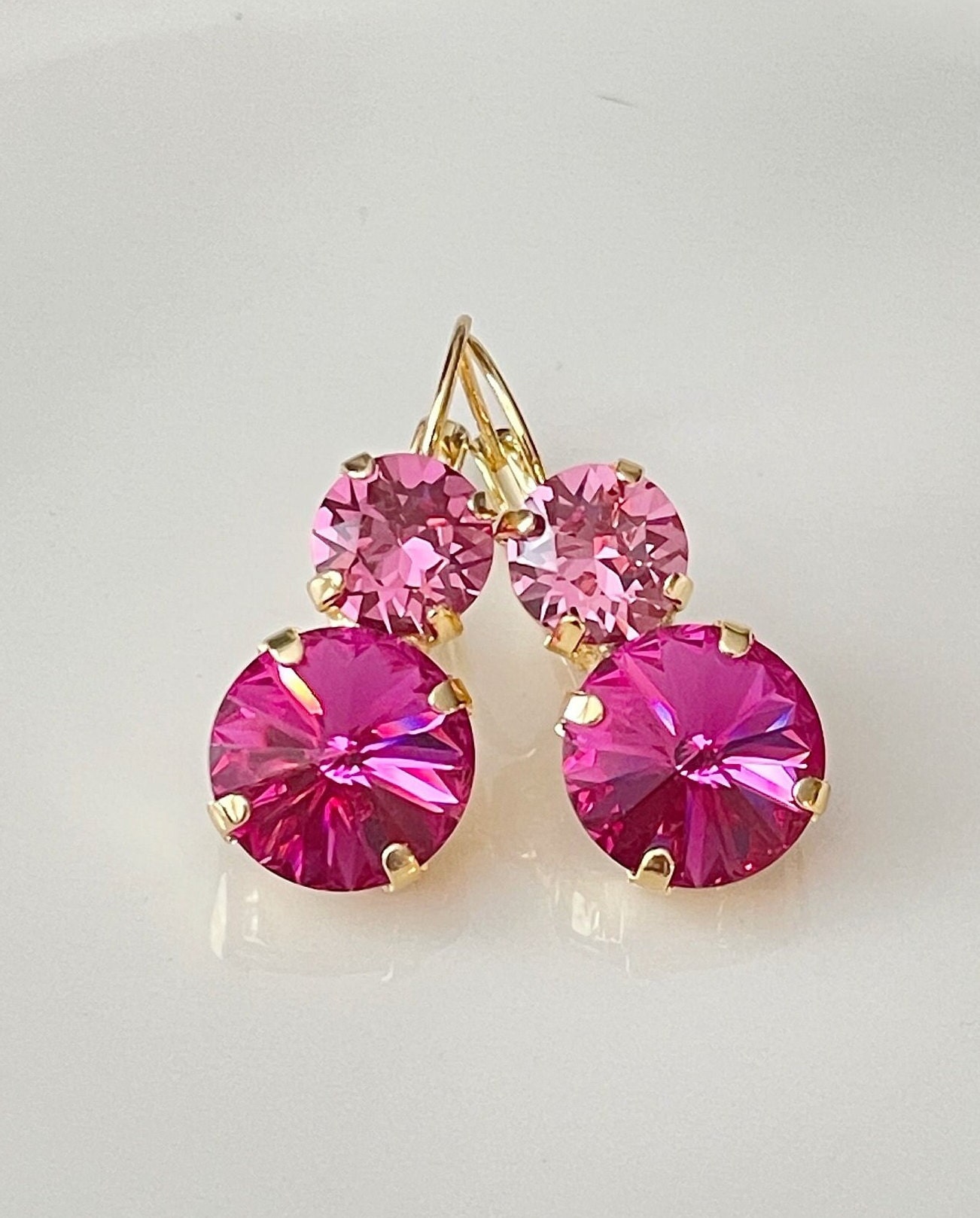 Swarovski pink stud earrings deals