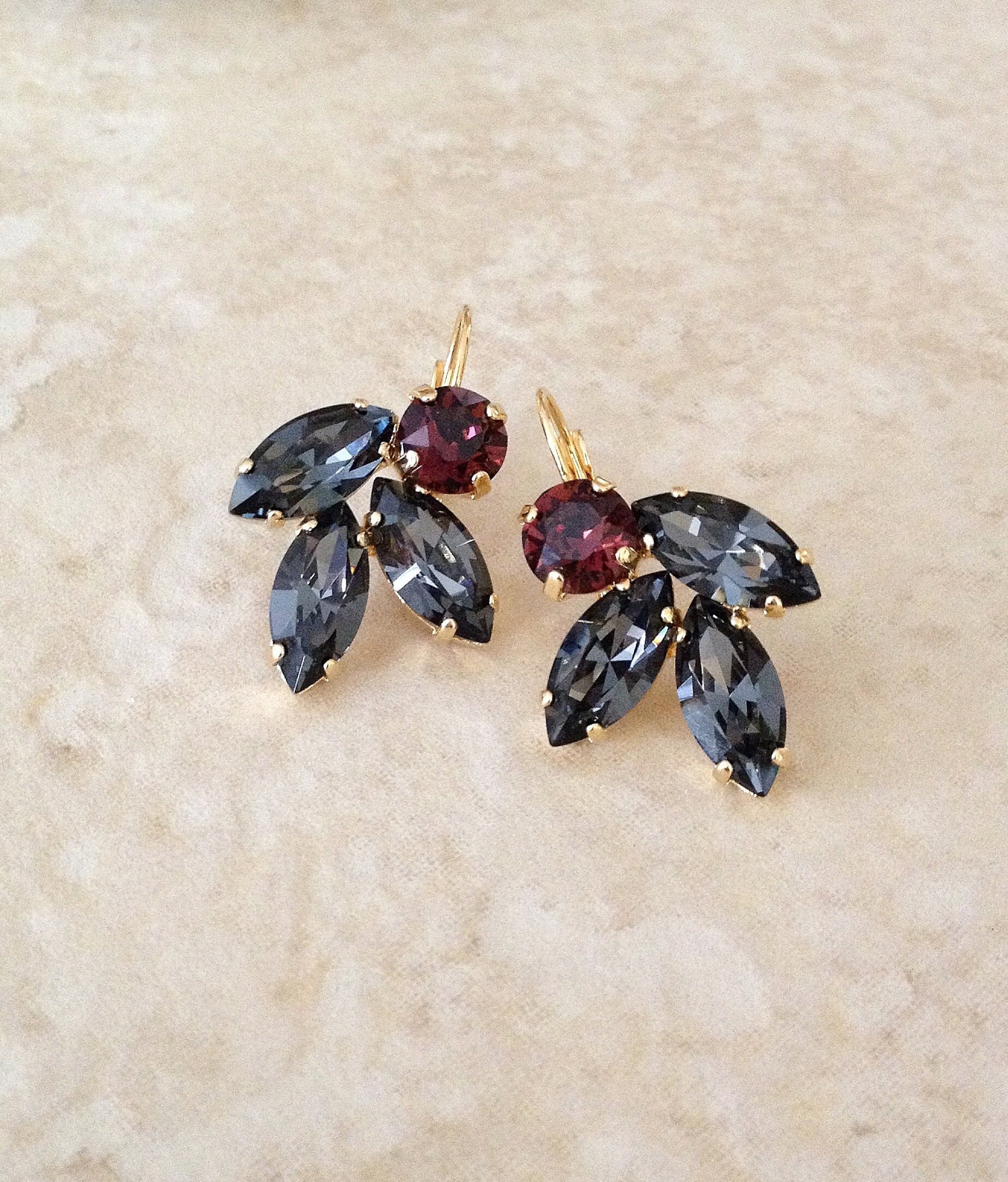 Black and maroon earrings hot sale