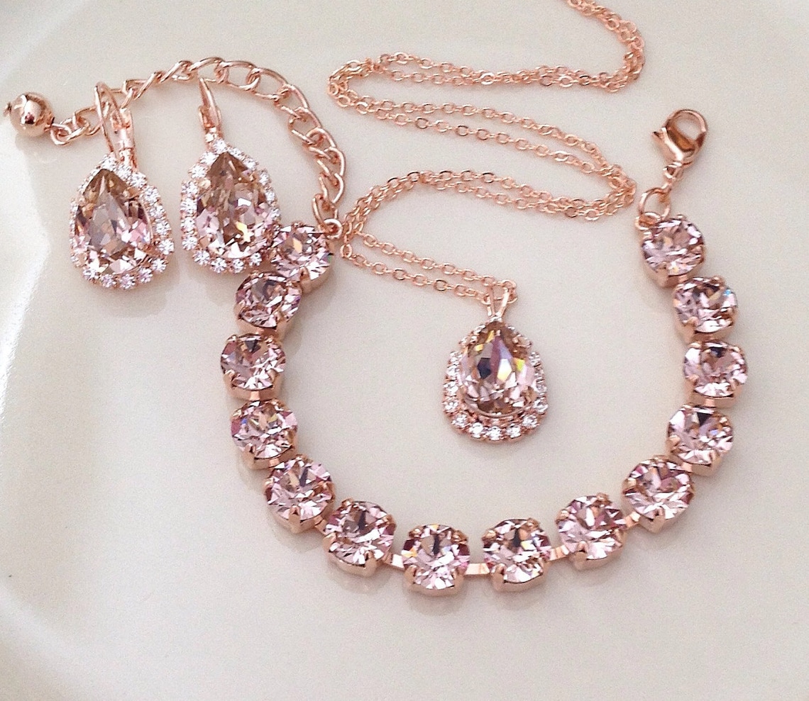 Glitter Bow Earrings and Necklace Set main image 1