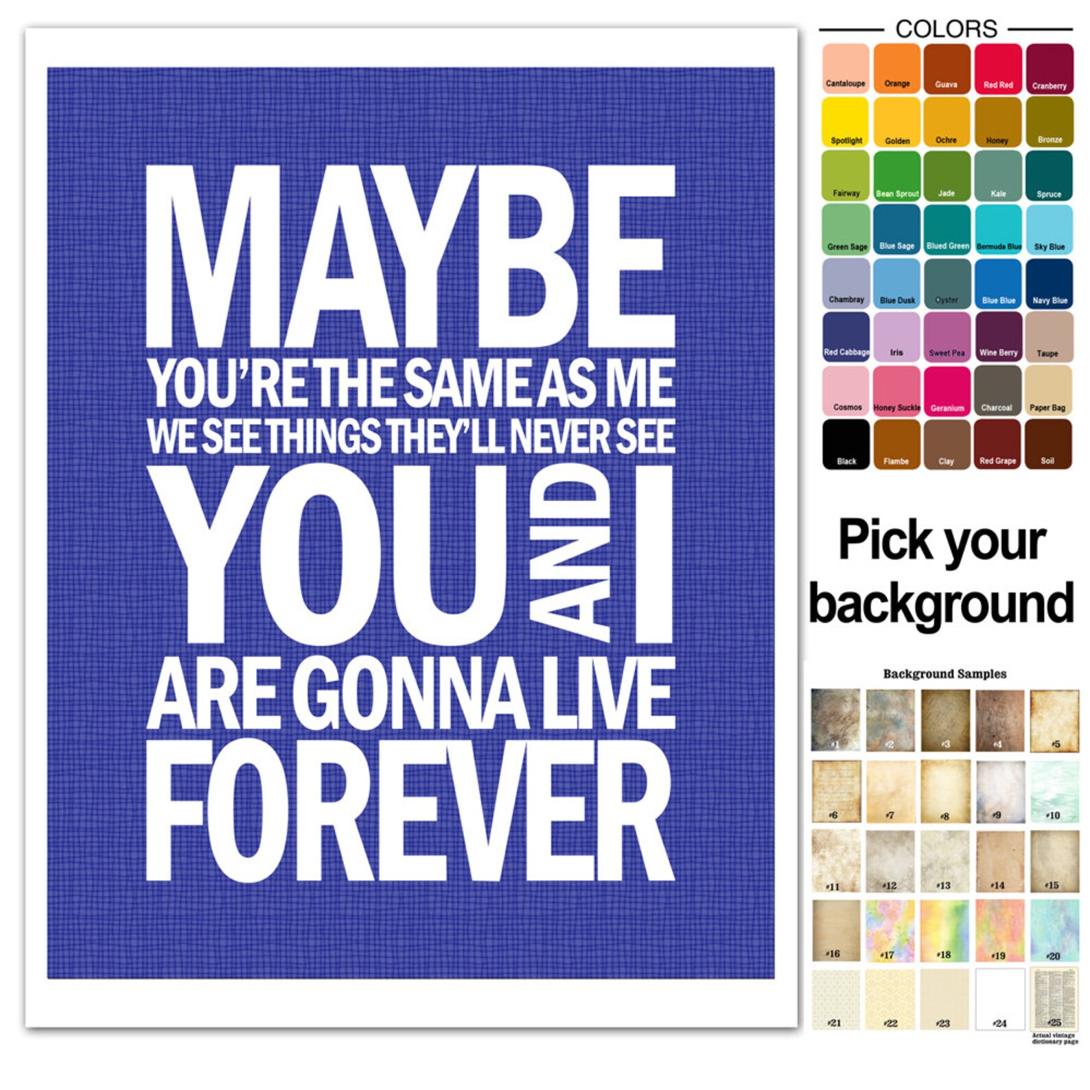Oasis Song Lyric Print Live Forever Typography Subway Style Etsy