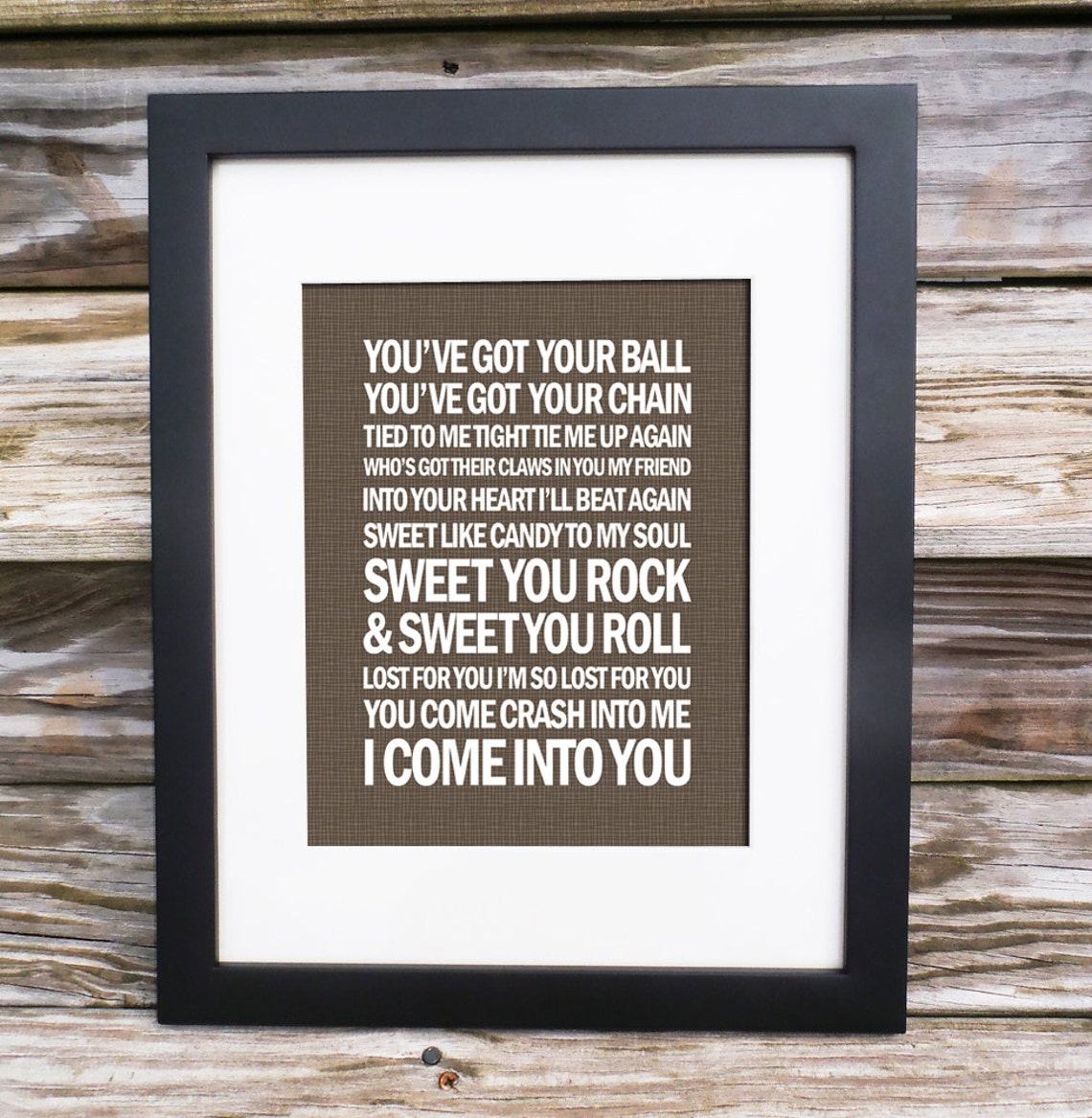 Song Lyric Print Crash Into Me Typography Subway Style Etsy