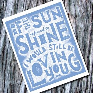 If the Sun Refused to Shine Thank You Song Lyrics - Etsy