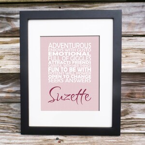 Baby Name Meaning Print - modern typography subway art - personalized - custom colors