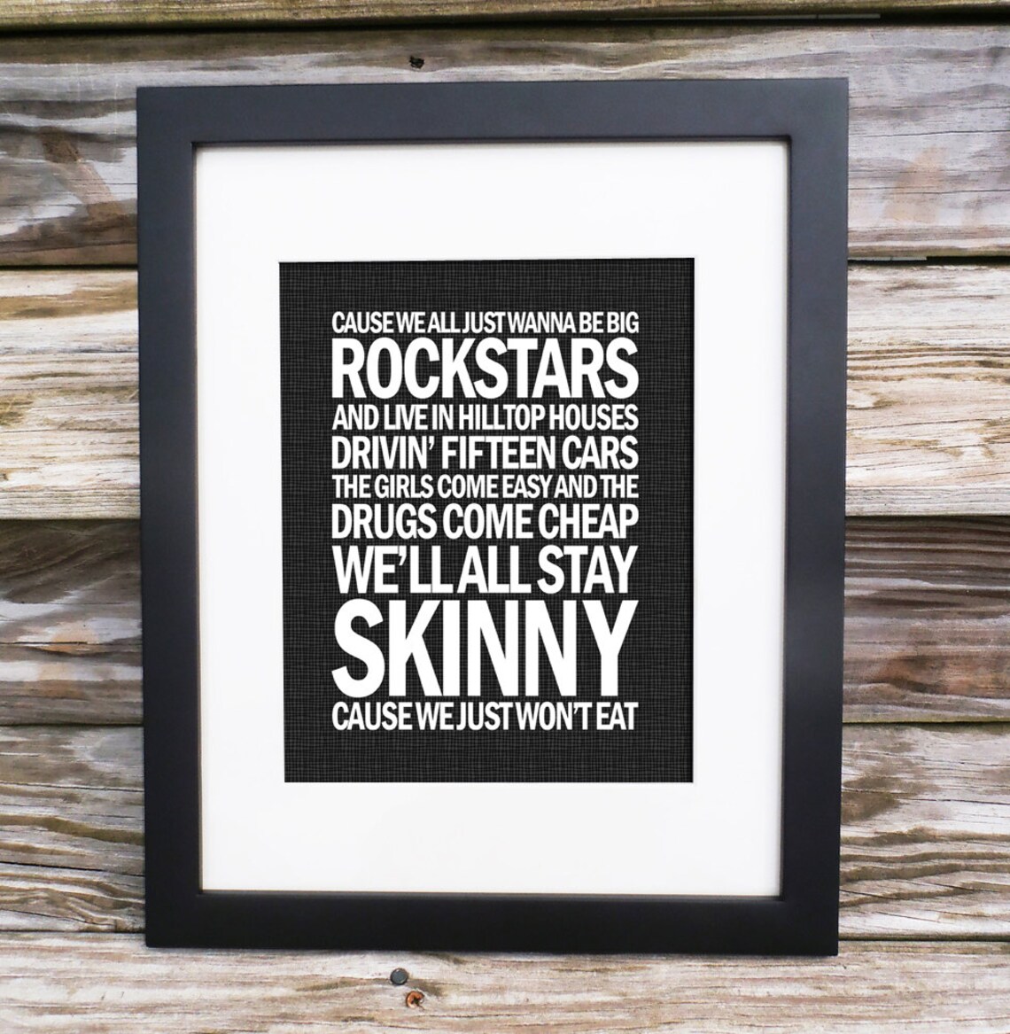 Nickelback Song Lyric Print Rockstar Typography Subway - Etsy