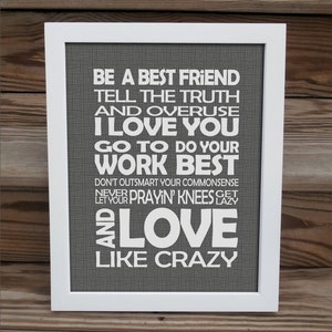 Love Like Crazy - song lyrics print - Lee Brice - typography subway style - custom colors