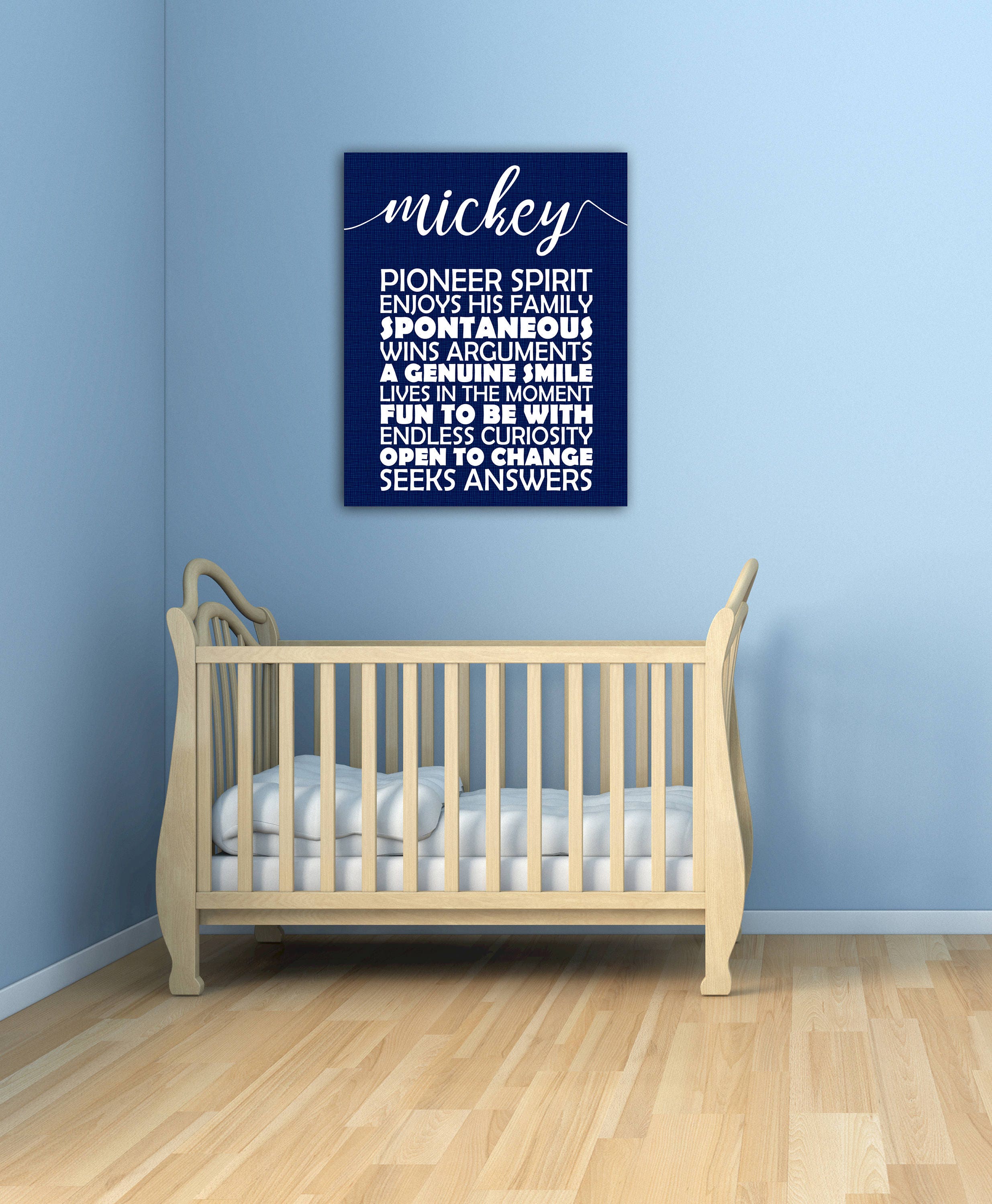 Baby Name Meaning Prints Kids Modern Typography Subway Art Personalized ...