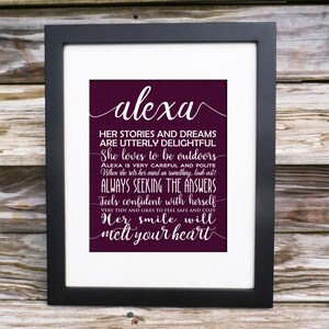 Baby Name Meaning Prints - Kids Modern Typography Subway Art - Personalized Print - Custom Colors Name Print - Baby Girl Nursery Wall Art