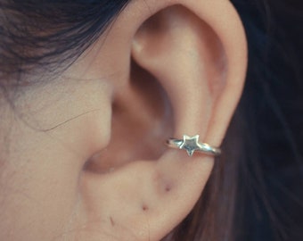 Star Ear Cuff Sterling Silver | No Piercing Conch Cuff | Celestial Jewelry | Simple Star Earring