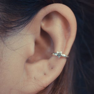 Star Ear Cuff Sterling Silver | No Piercing Conch Cuff | Celestial Jewelry | Simple Star Earring