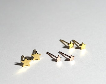 Star Studs 14k Gold or Sterling Silver | Minimalist Earring Studs | Celestial Earrings | Celestial Jewelry | Minimalist Star Studs