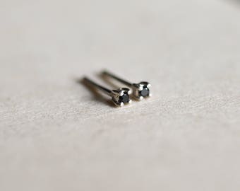 Mini Black Onyx Sterling Silver Studs