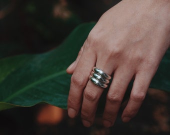 Chunky Dome Stacking Ring Sterling Silver Stackable Ring Statement Ring Bold Ring