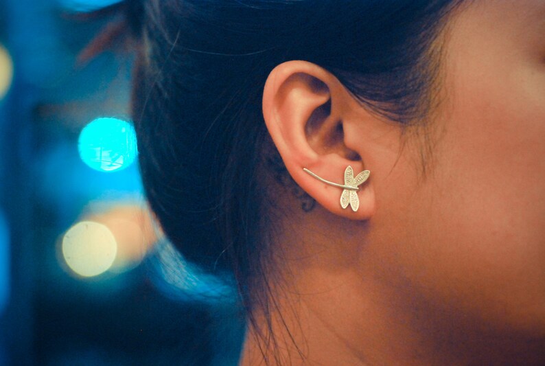 Worth The Cost Dragonfly Sterling Silver Ear Climbers Ear Crawlers 